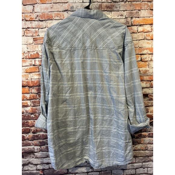 plaid moon & shine blue spirit brad paisley shirt women’s size large - Picture 5 of 5